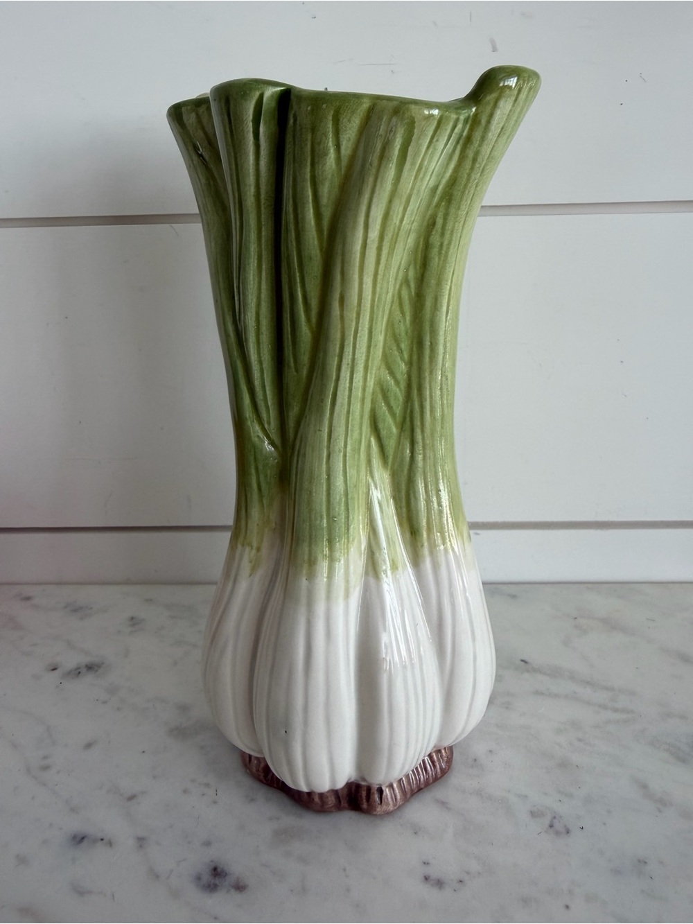 Vintage 1988 Fitz & Floyd Green Onion Vase